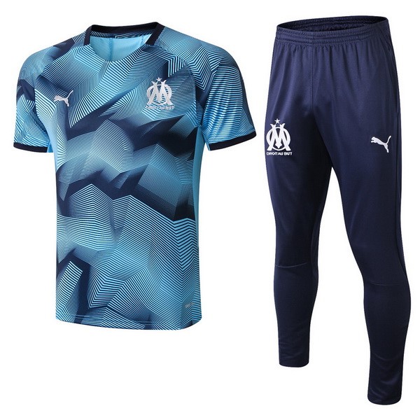 Trainingsshirt Marseille Komplett Set 2018-19 Blau Fussballtrikots Günstig